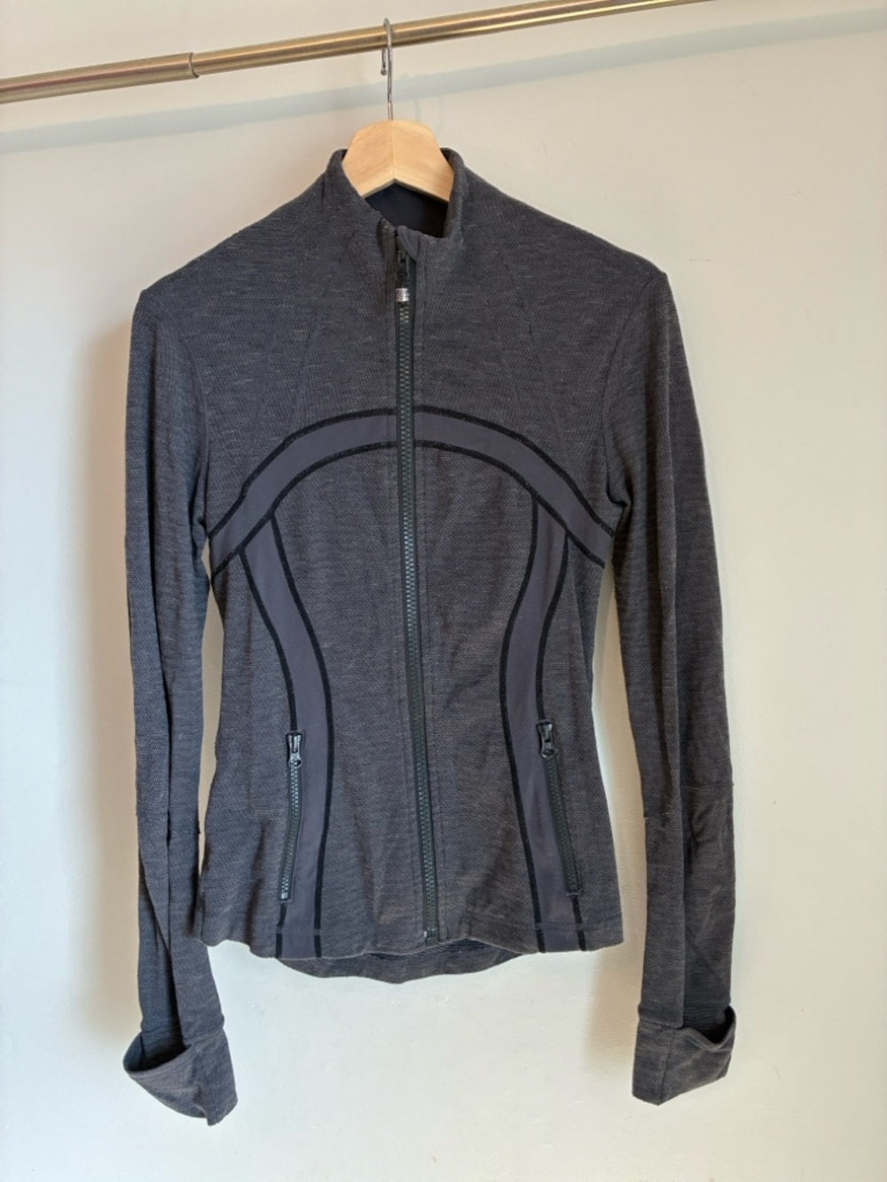lululemon Define Jacket - size 6 - grey herringbone - coal - lulu zip up